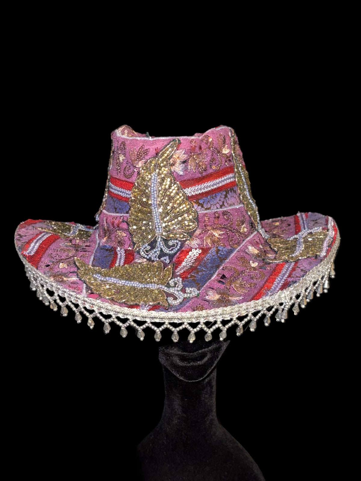 Vintage sari cowboy hat