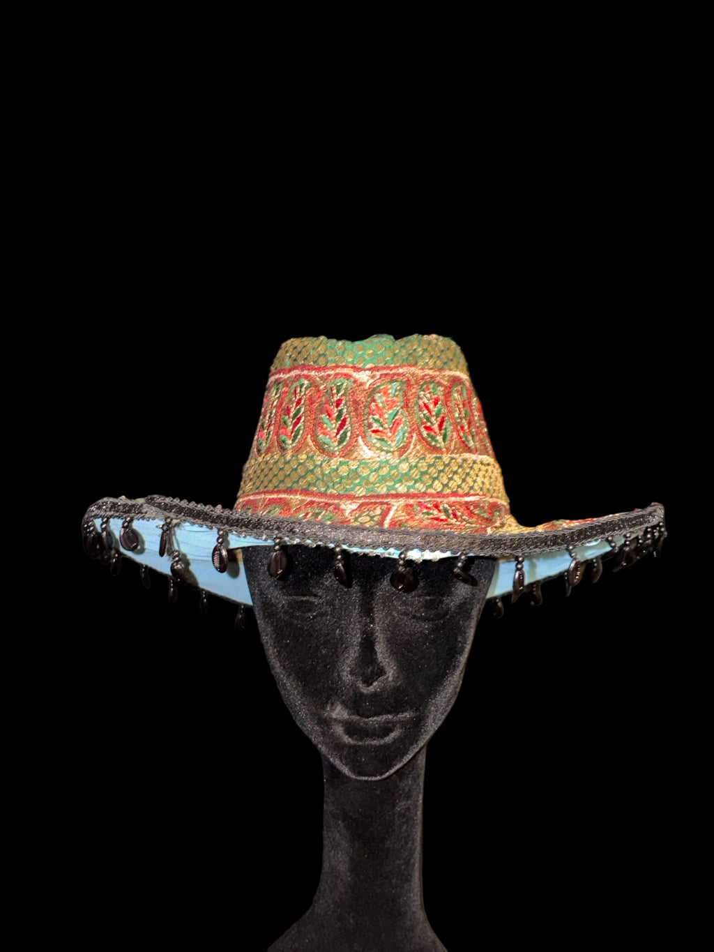 Vintage sari cowboy hat