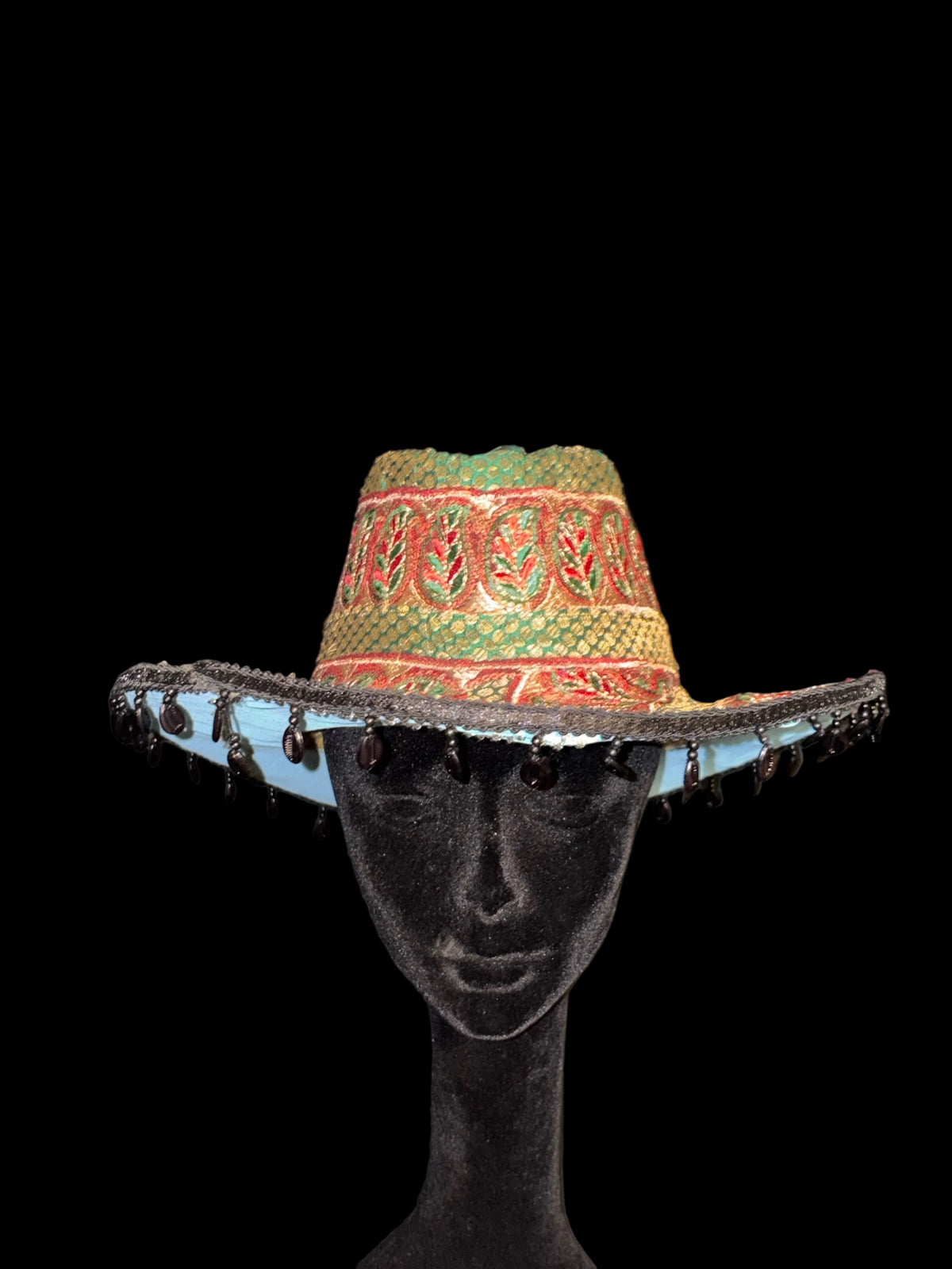 Vintage sari cowboy hat