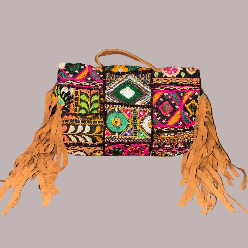 Bohemian Embroidered Fringe Bag
