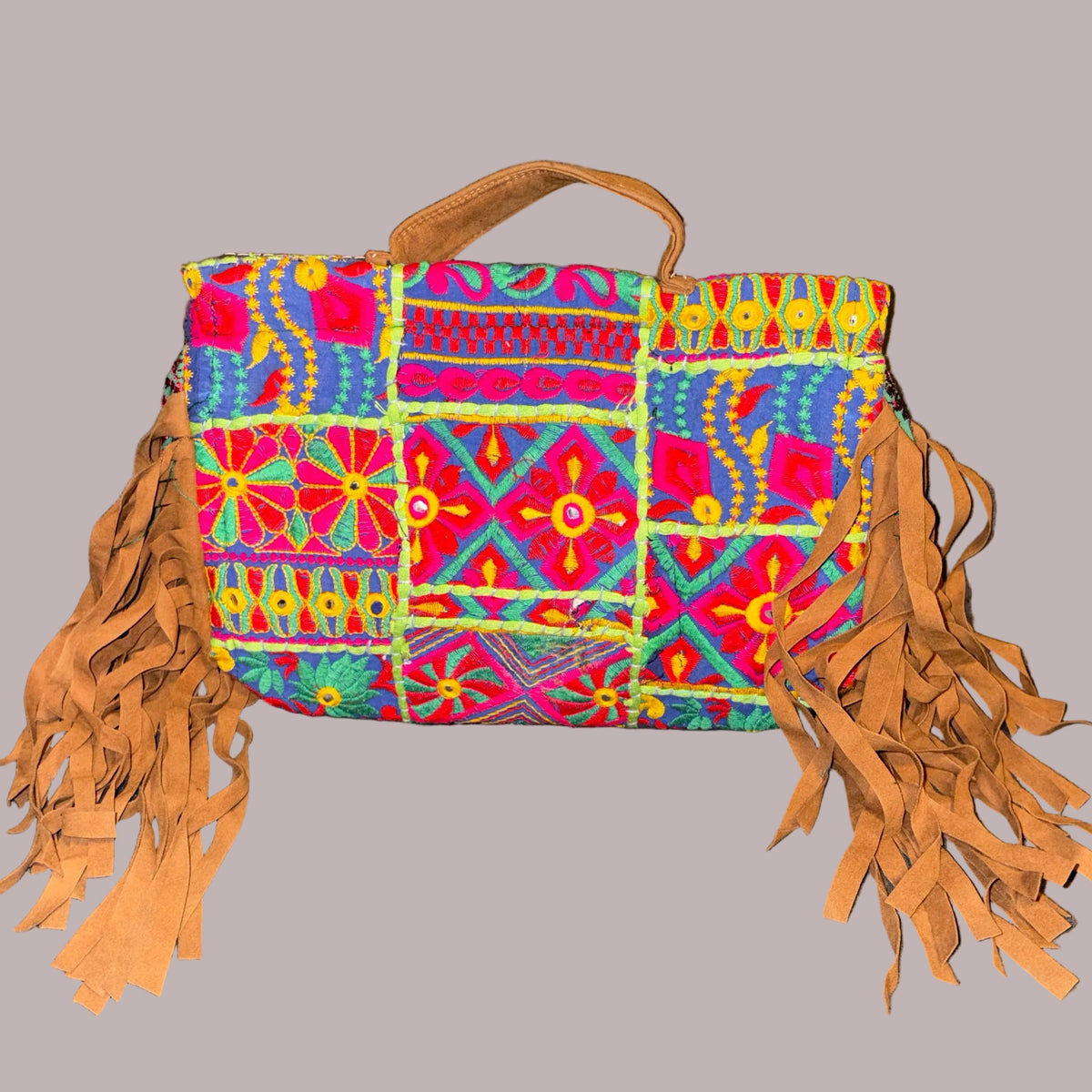Bohemian Embroidered Fringe Bag