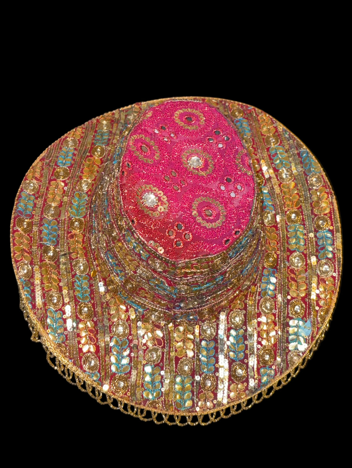 Vintage sari cowboy hat