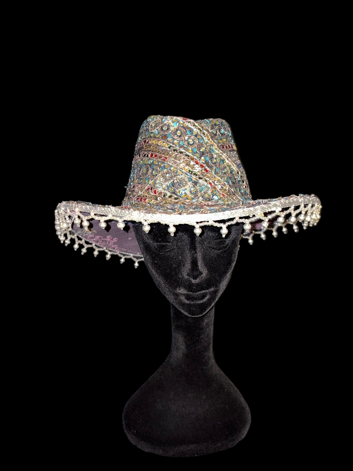 Vintage sari cowboy hat
