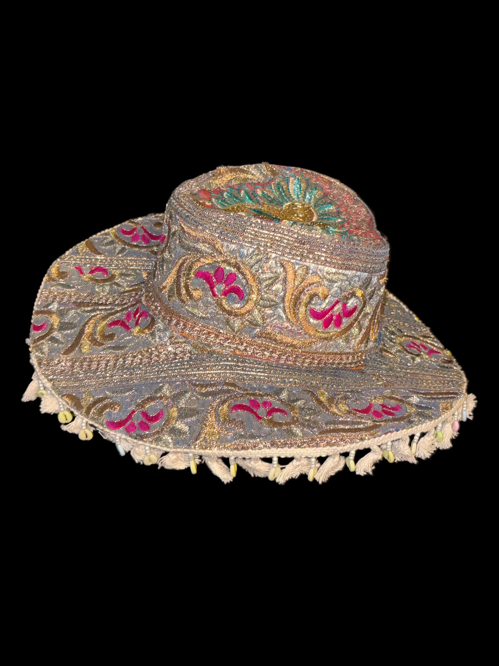Vintage sari cowboy hat