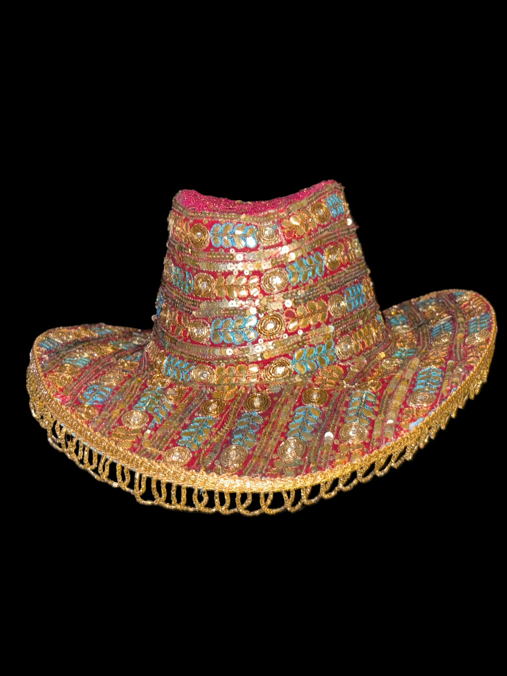 Vintage sari cowboy hat