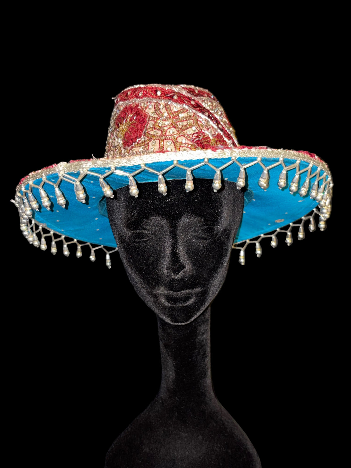 Vintage sari cowboy hat