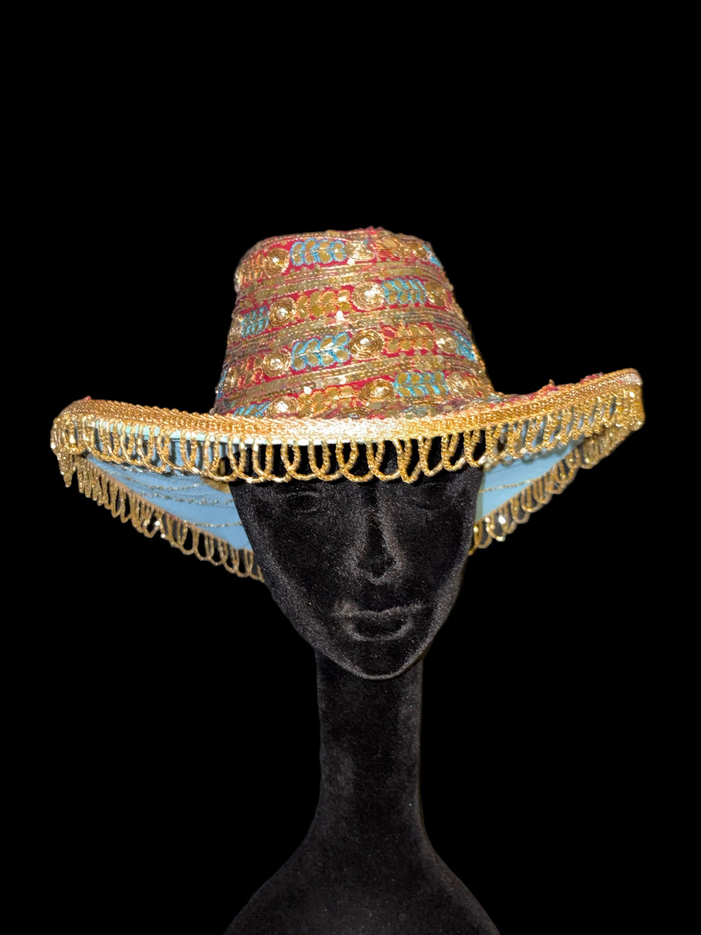 Vintage sari cowboy hat