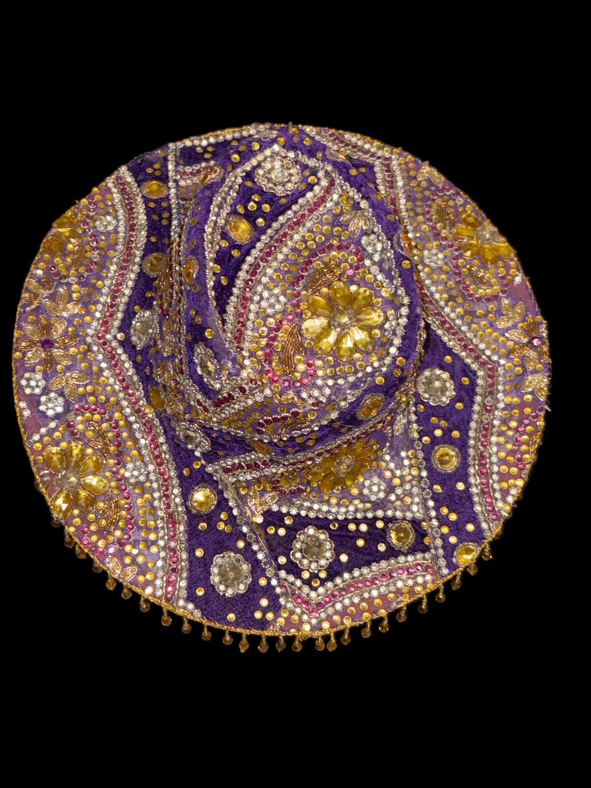 Vintage sari cowboy hat