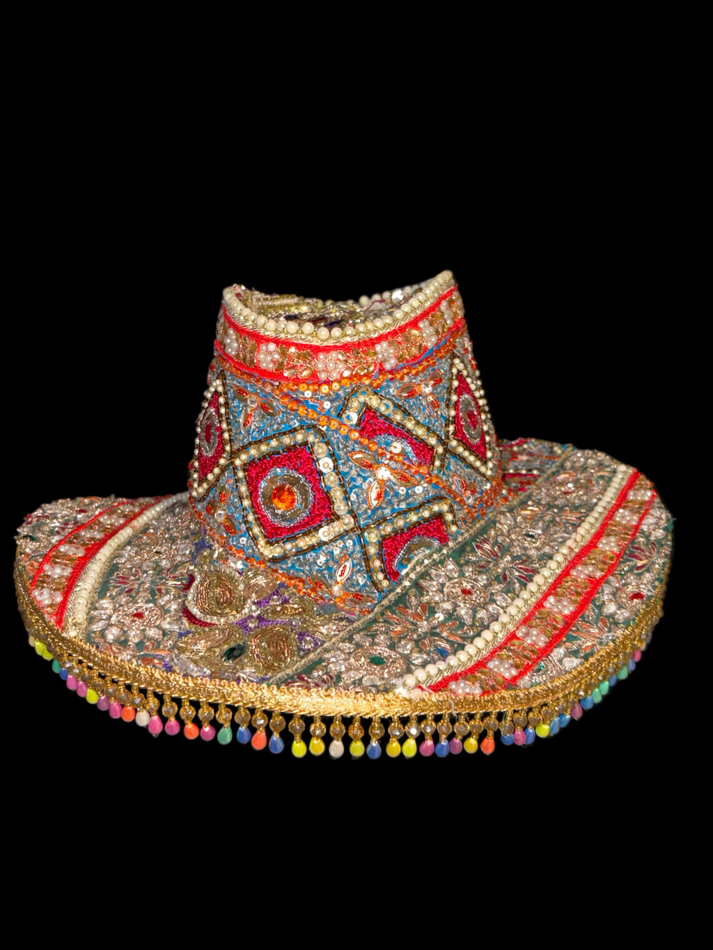 Vintage sari cow boy hat