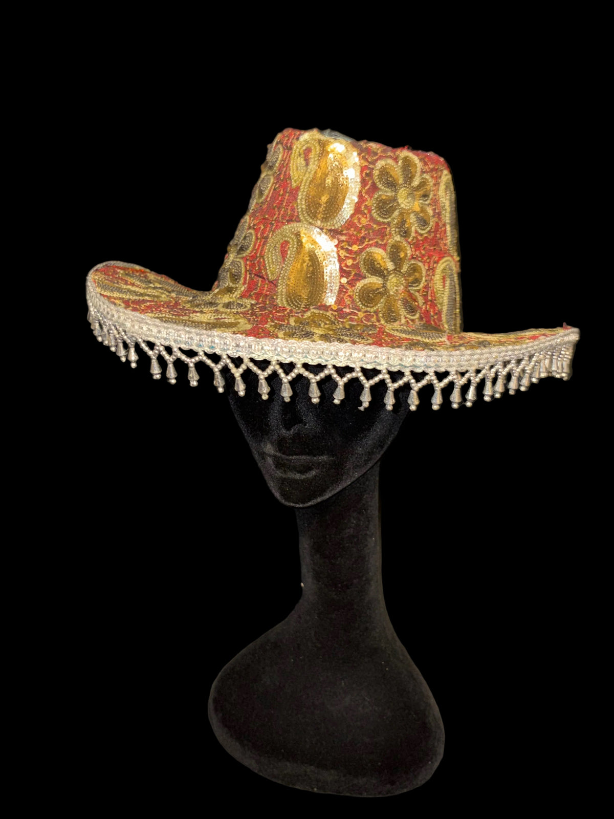 Vintage sari cowboy hat