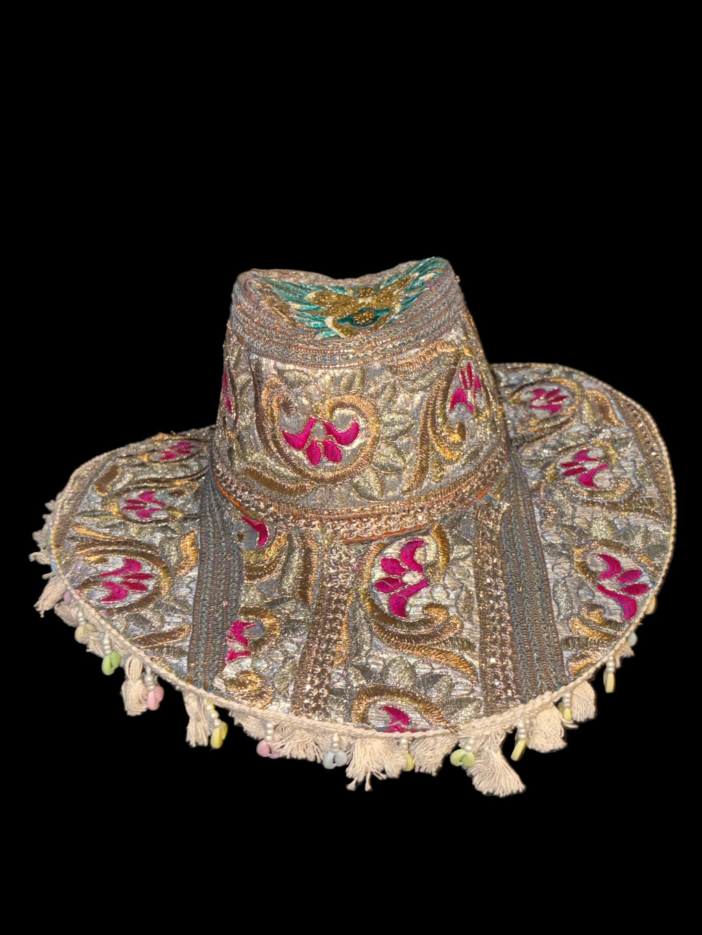 Vintage sari cowboy hat