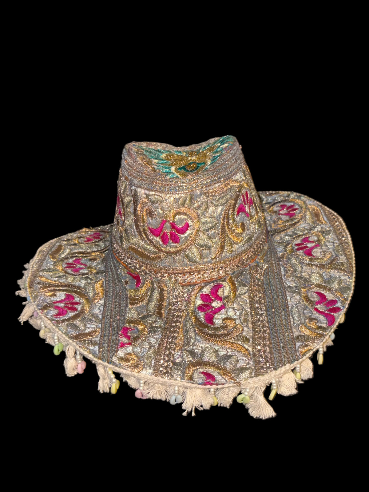 Vintage sari cowboy hat