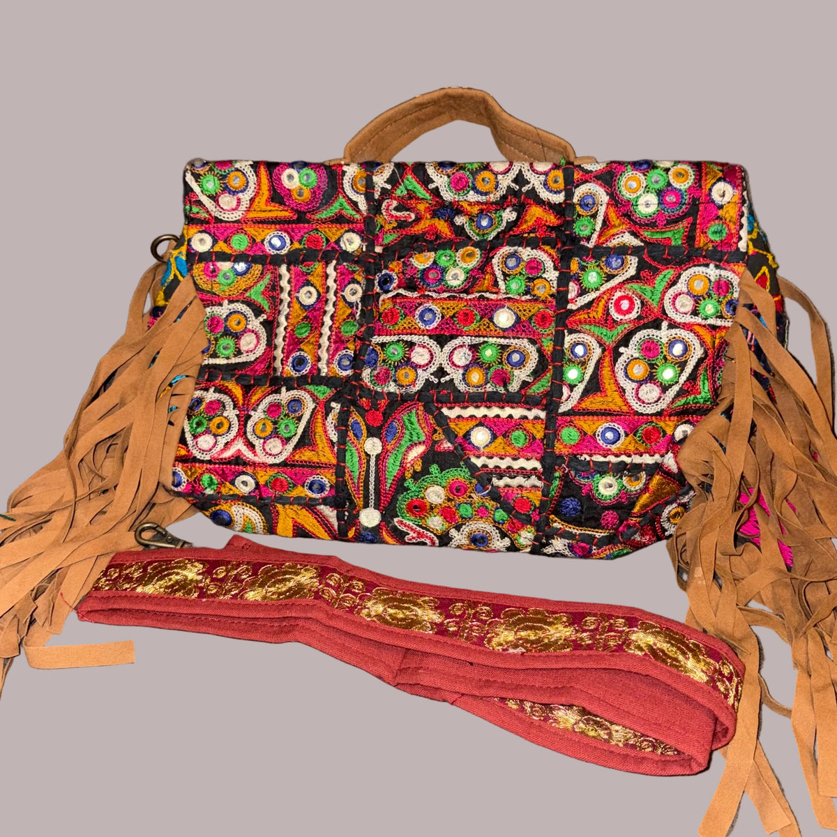 Bohemian Embroidered Fringe Bag