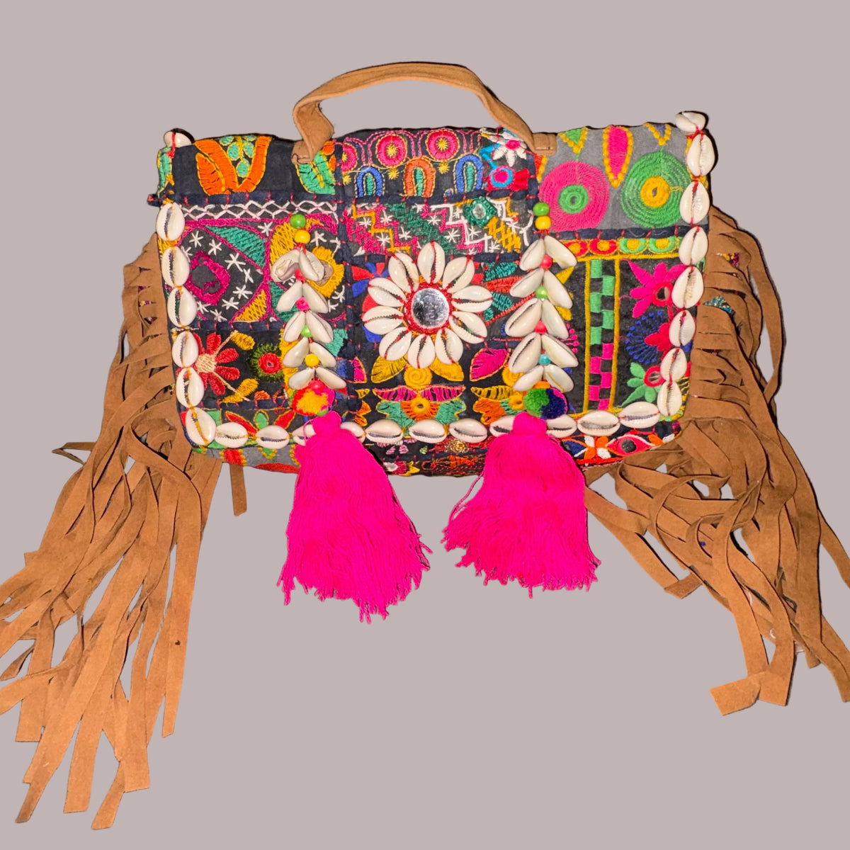 Bohemian Embroidered Fringe Bag