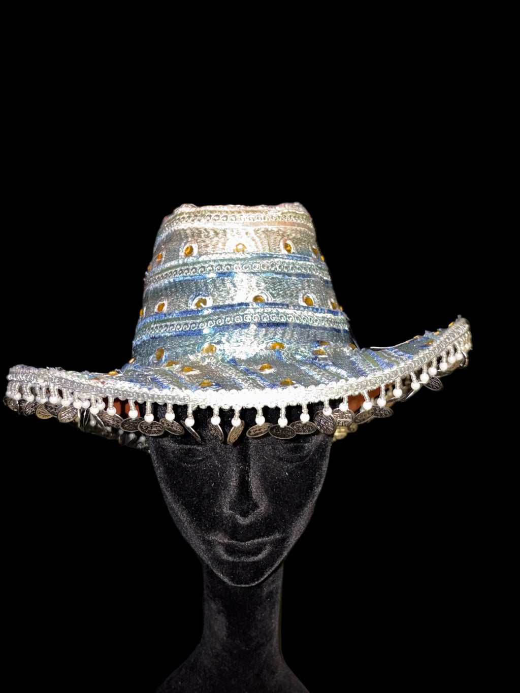 Vintage sari cowboy hat