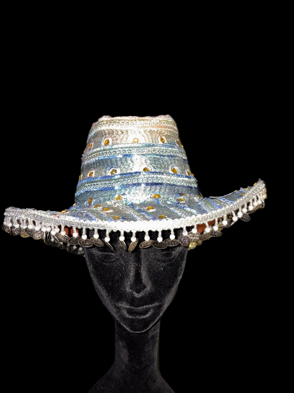 Vintage sari cowboy hat