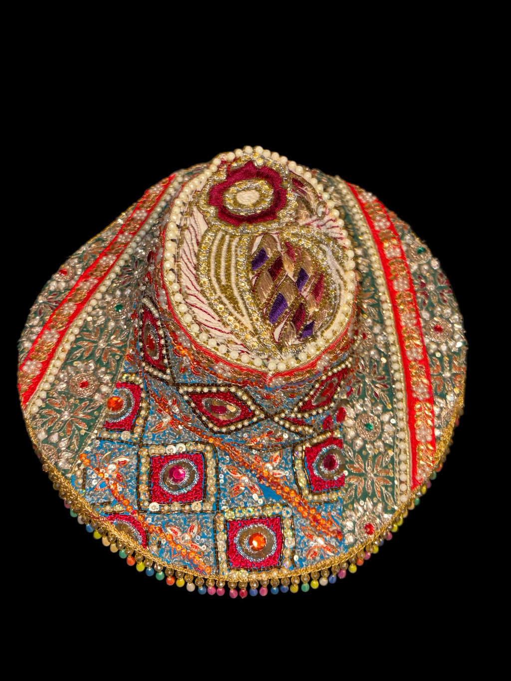 Vintage sari cow boy hat