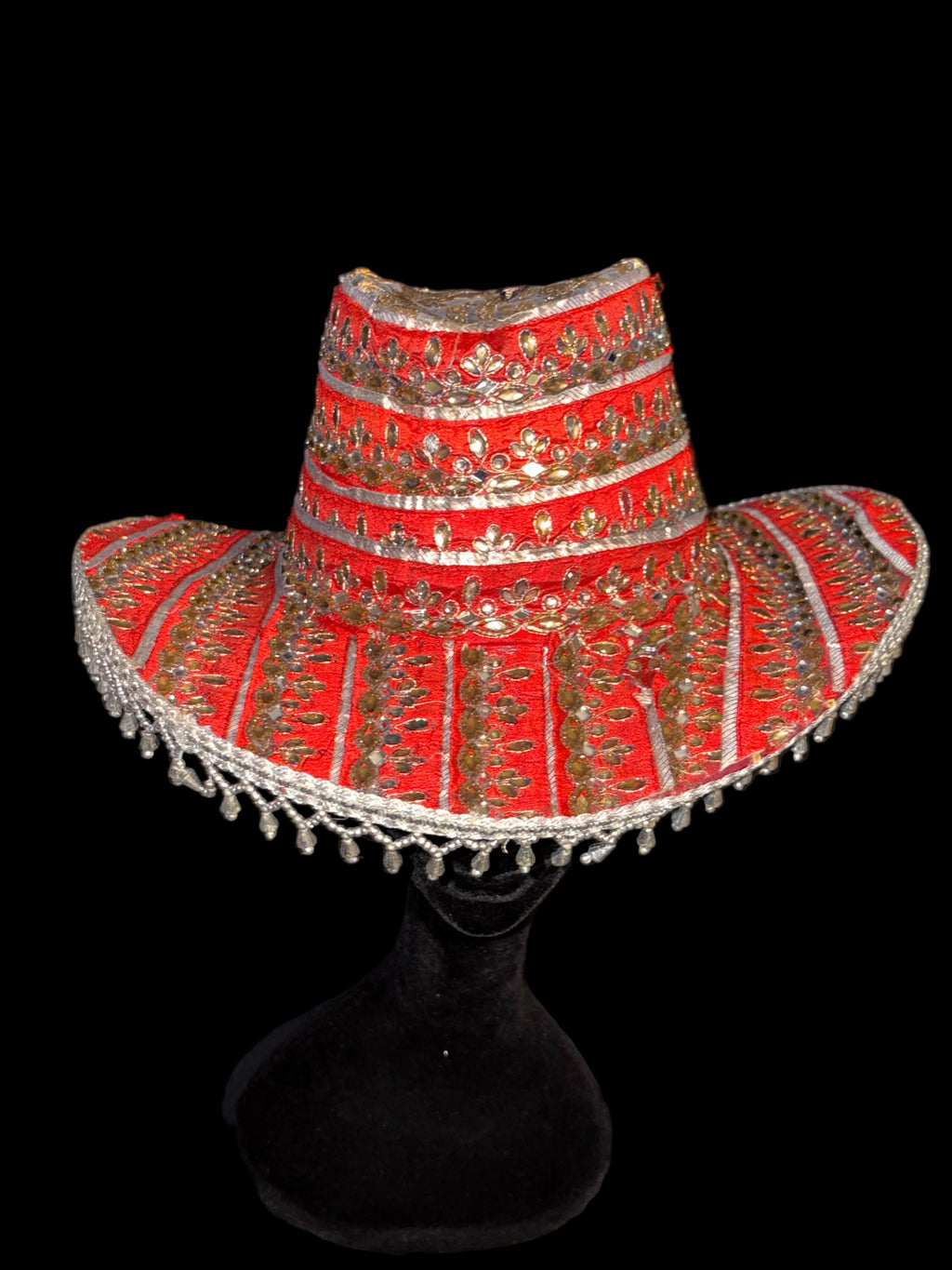 Vintage sari cowboy hat
