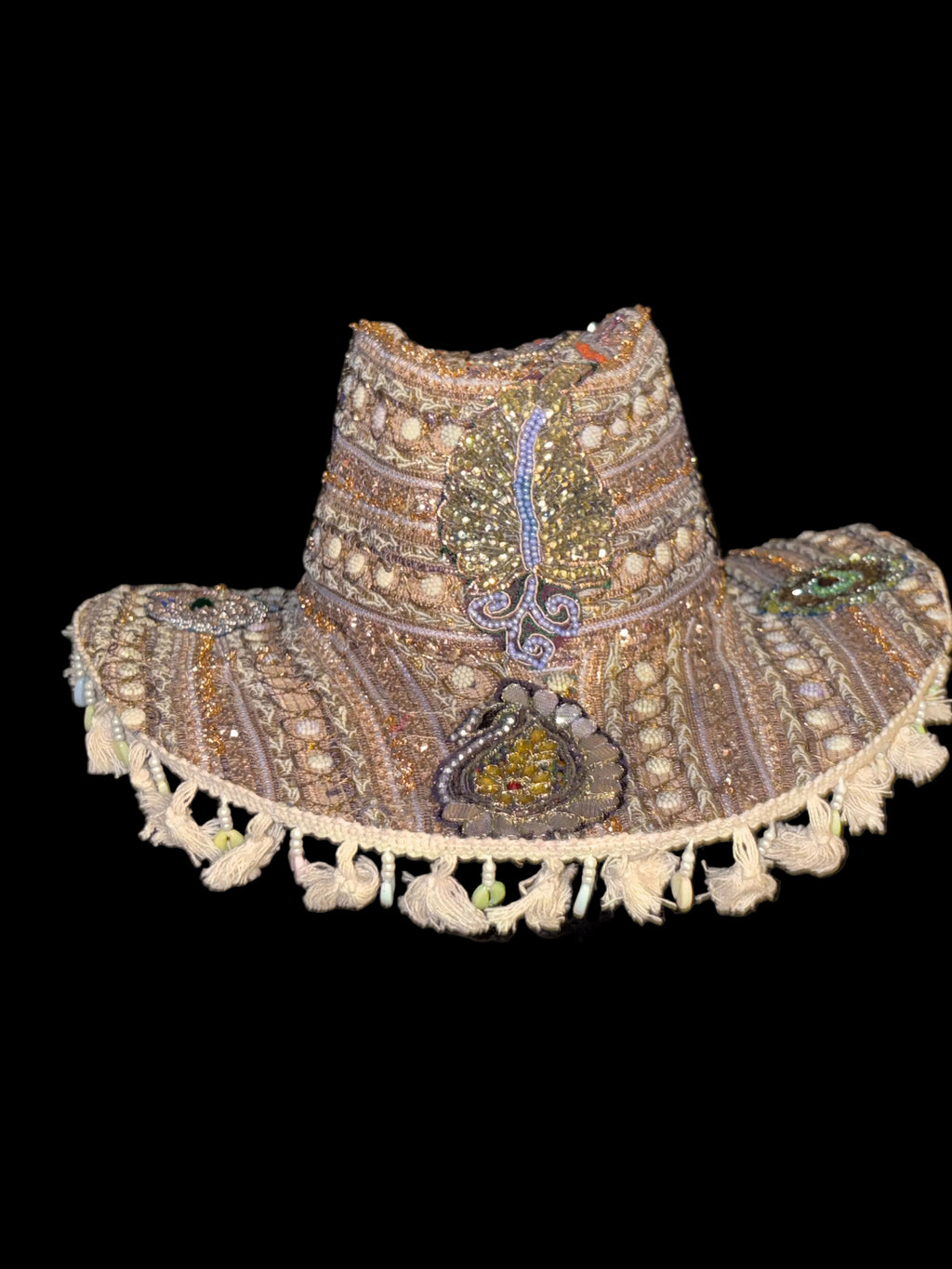 Vintage sari cowboy hat