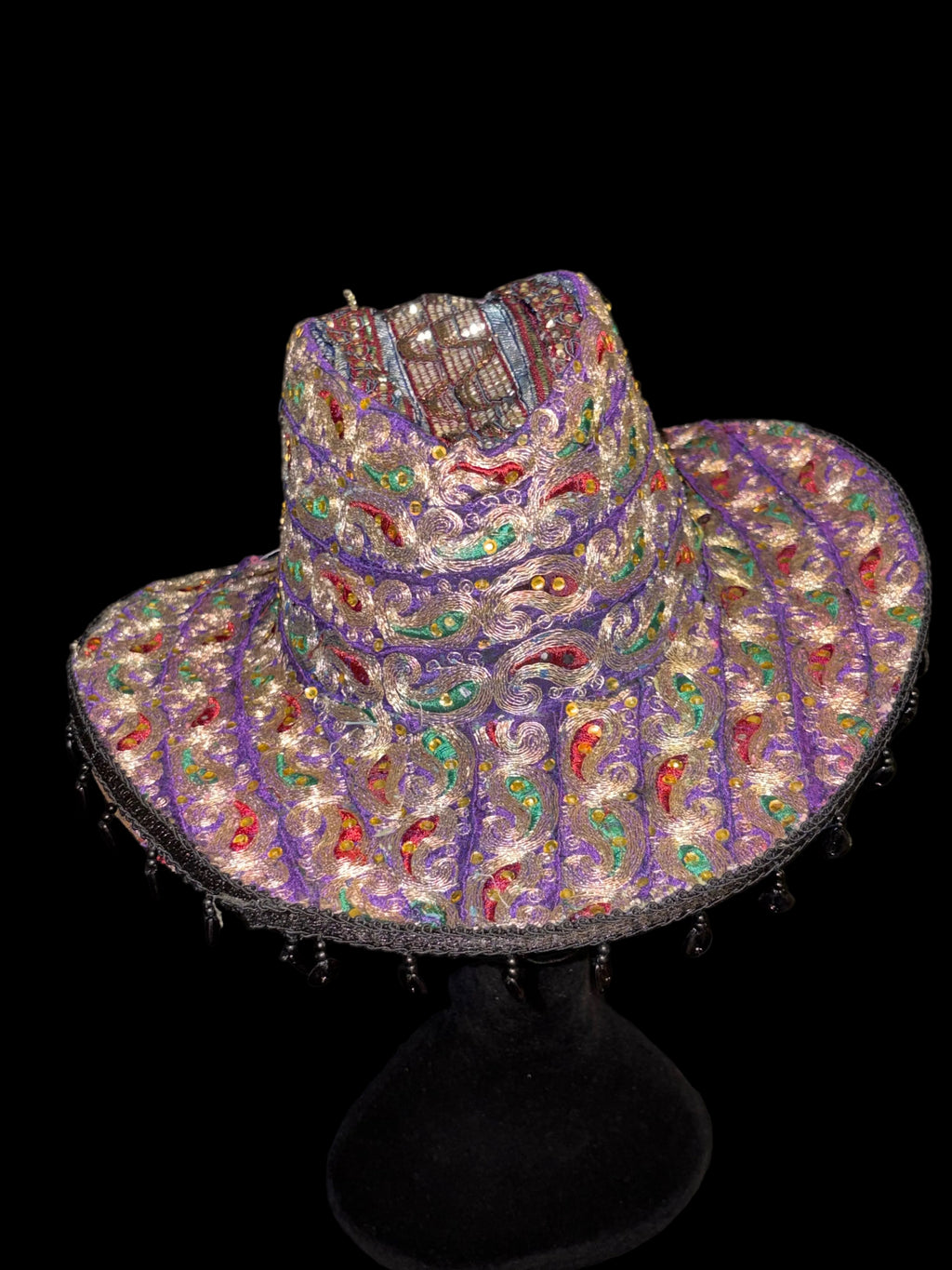 Vintage sari cowboy hat