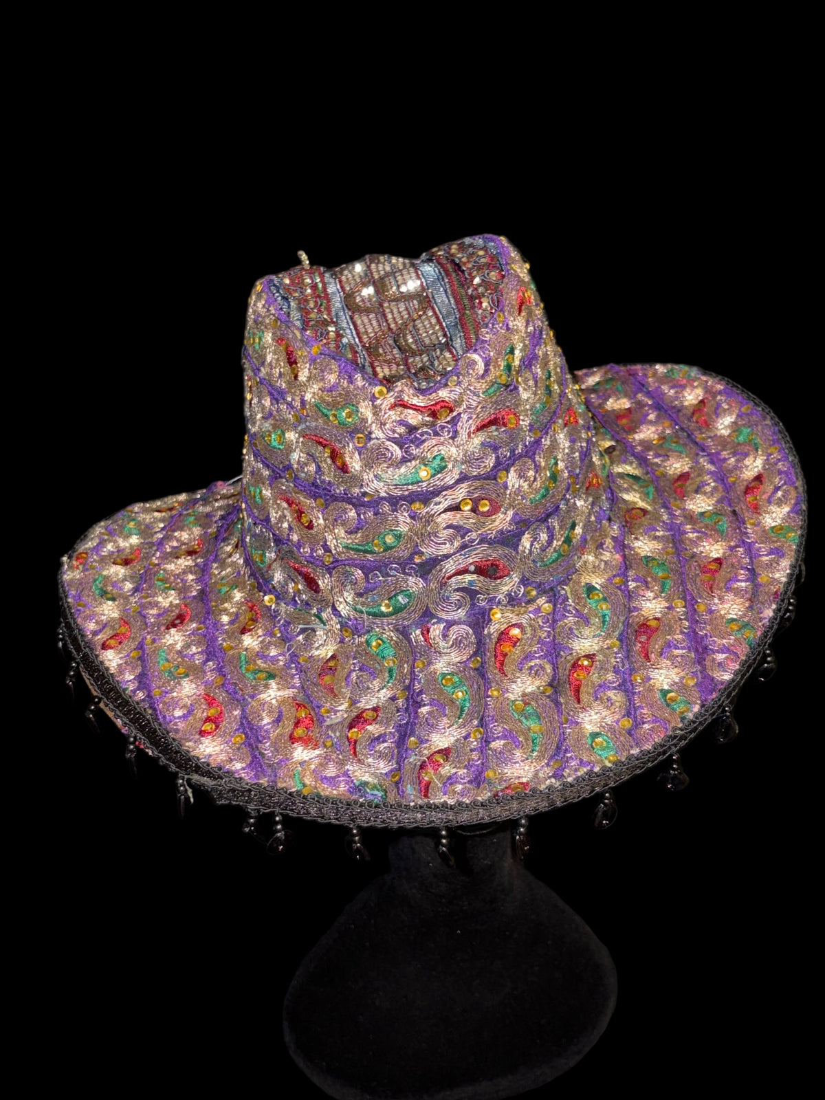 Vintage sari cowboy hat
