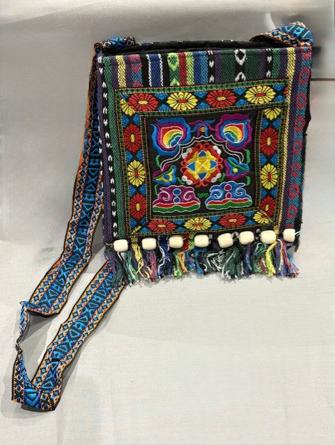 Bohemian Tassel Cross Body Bag - GREEN/SMALL