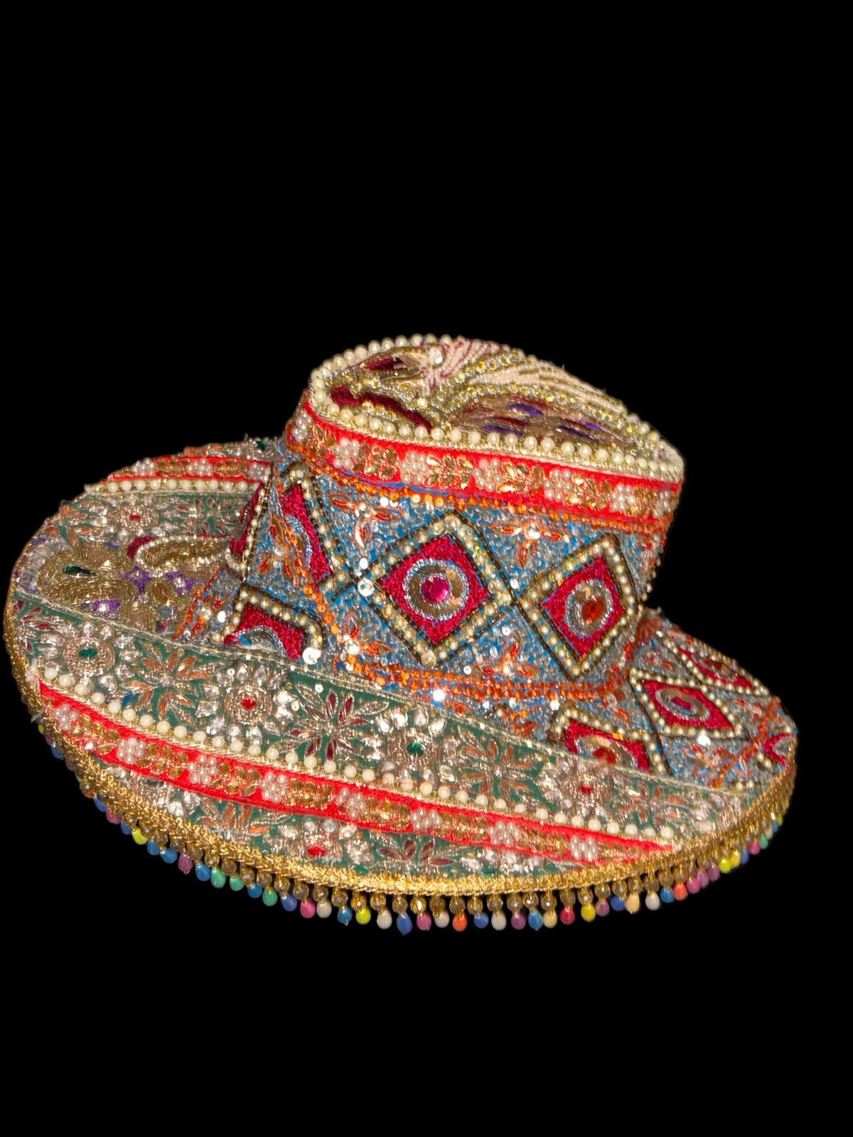 Vintage sari cow boy hat