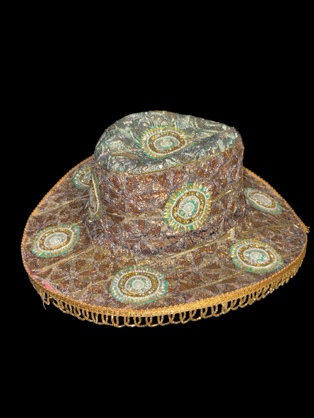 Vintage sari cowboy hat
