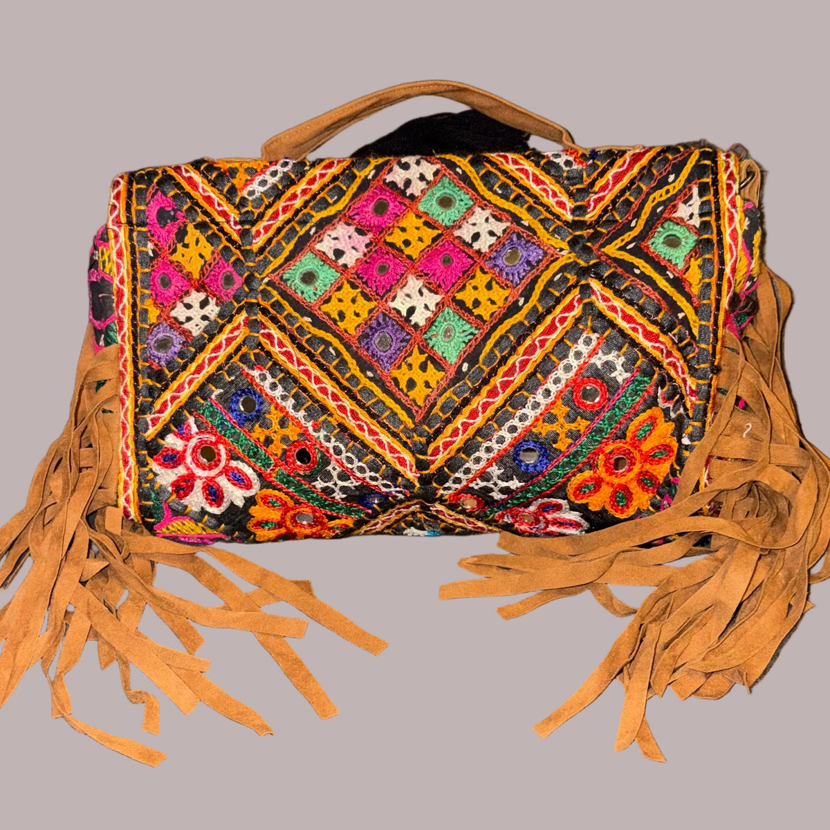 Bohemian Embroidered Fringe Bag