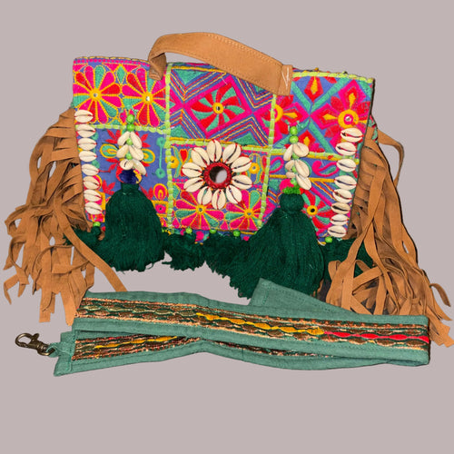 Bohemian Embroidered Fringe Bag