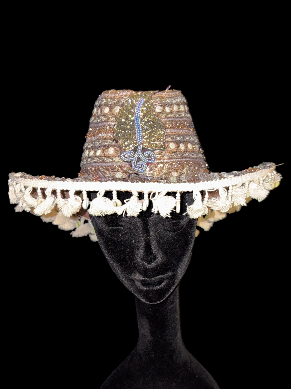 Vintage sari cowboy hat