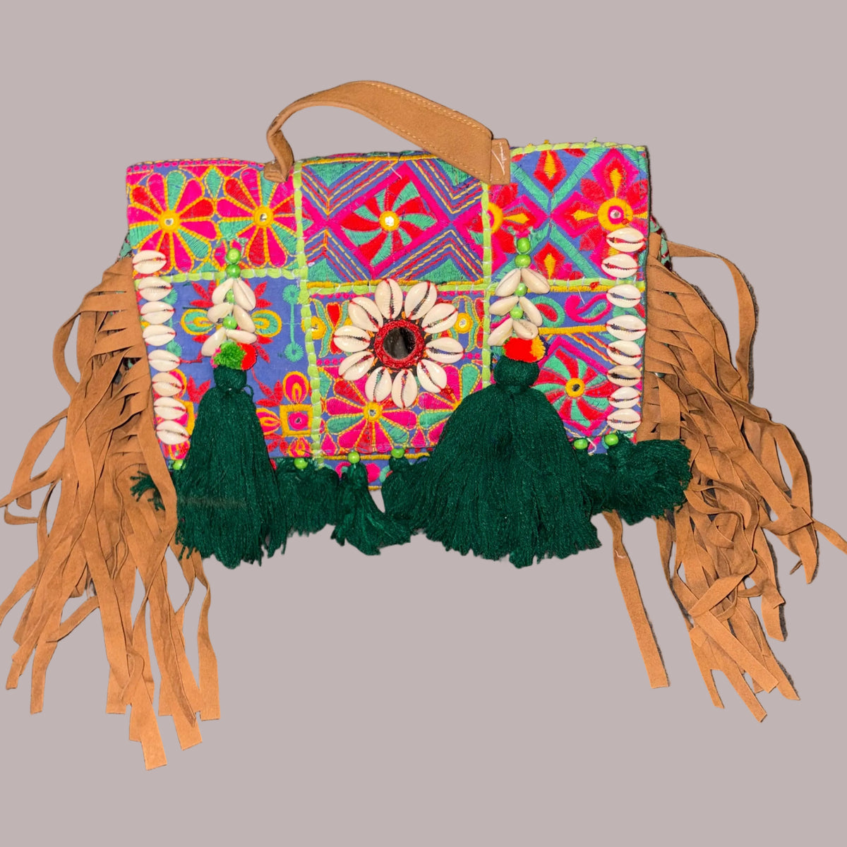 Bohemian Embroidered Fringe Bag