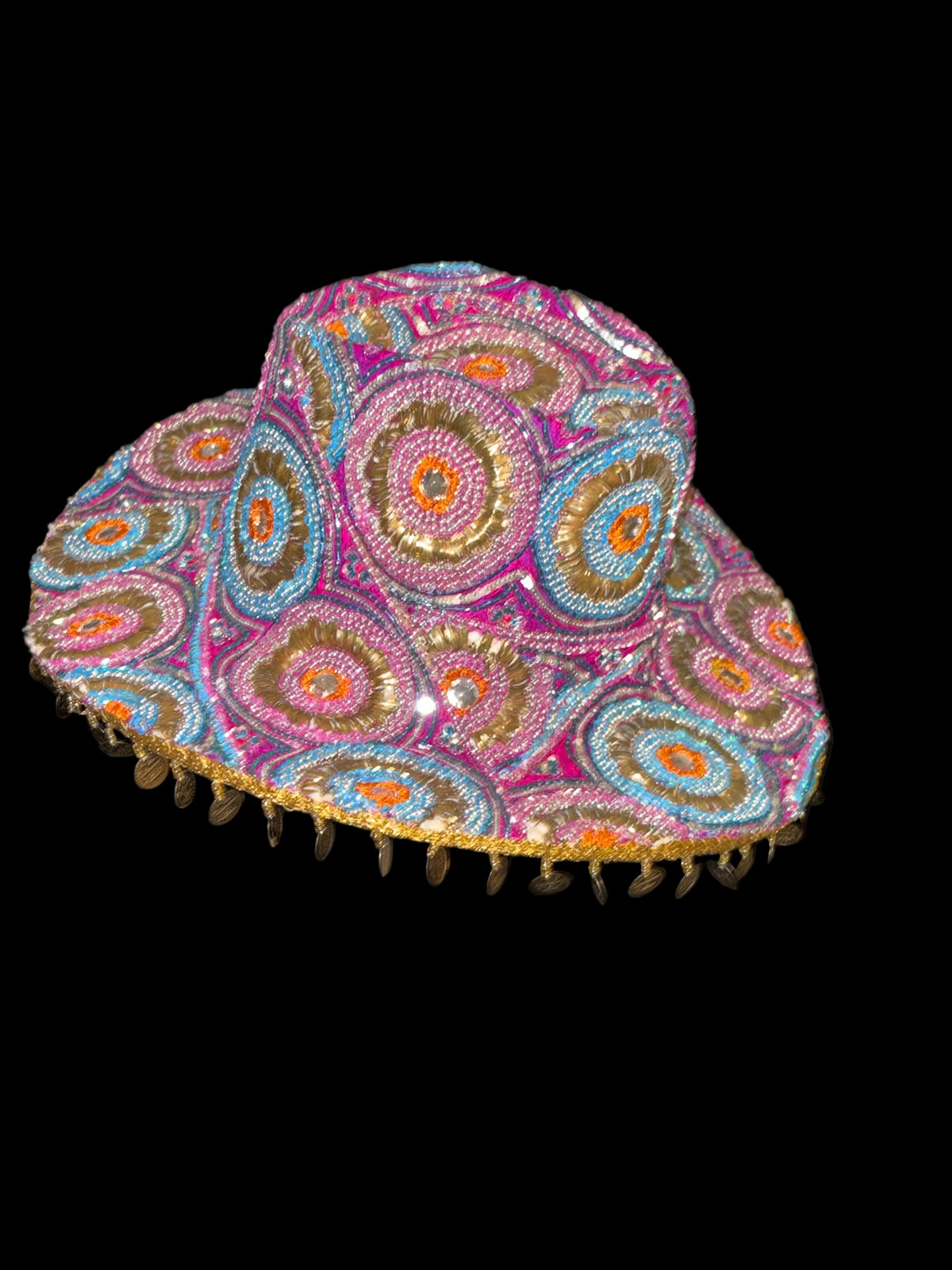Vintage sari cowboy hat
