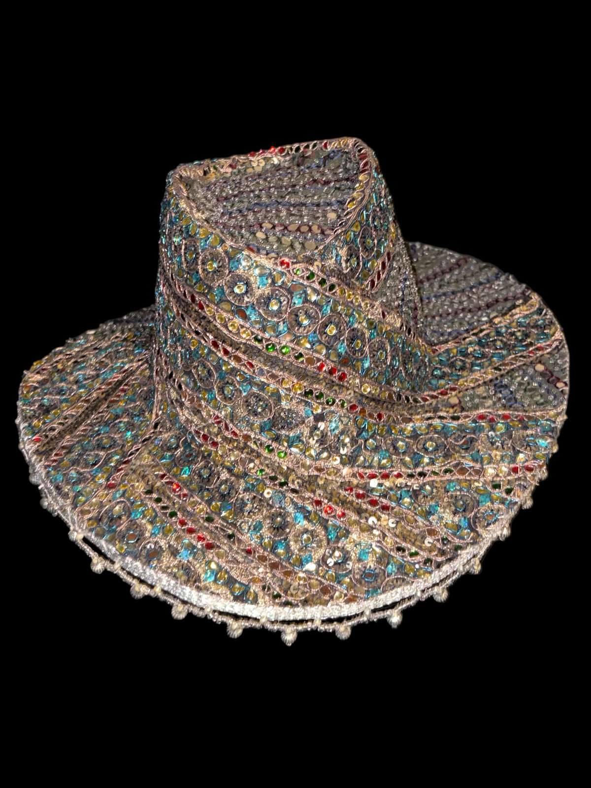 Vintage sari cowboy hat