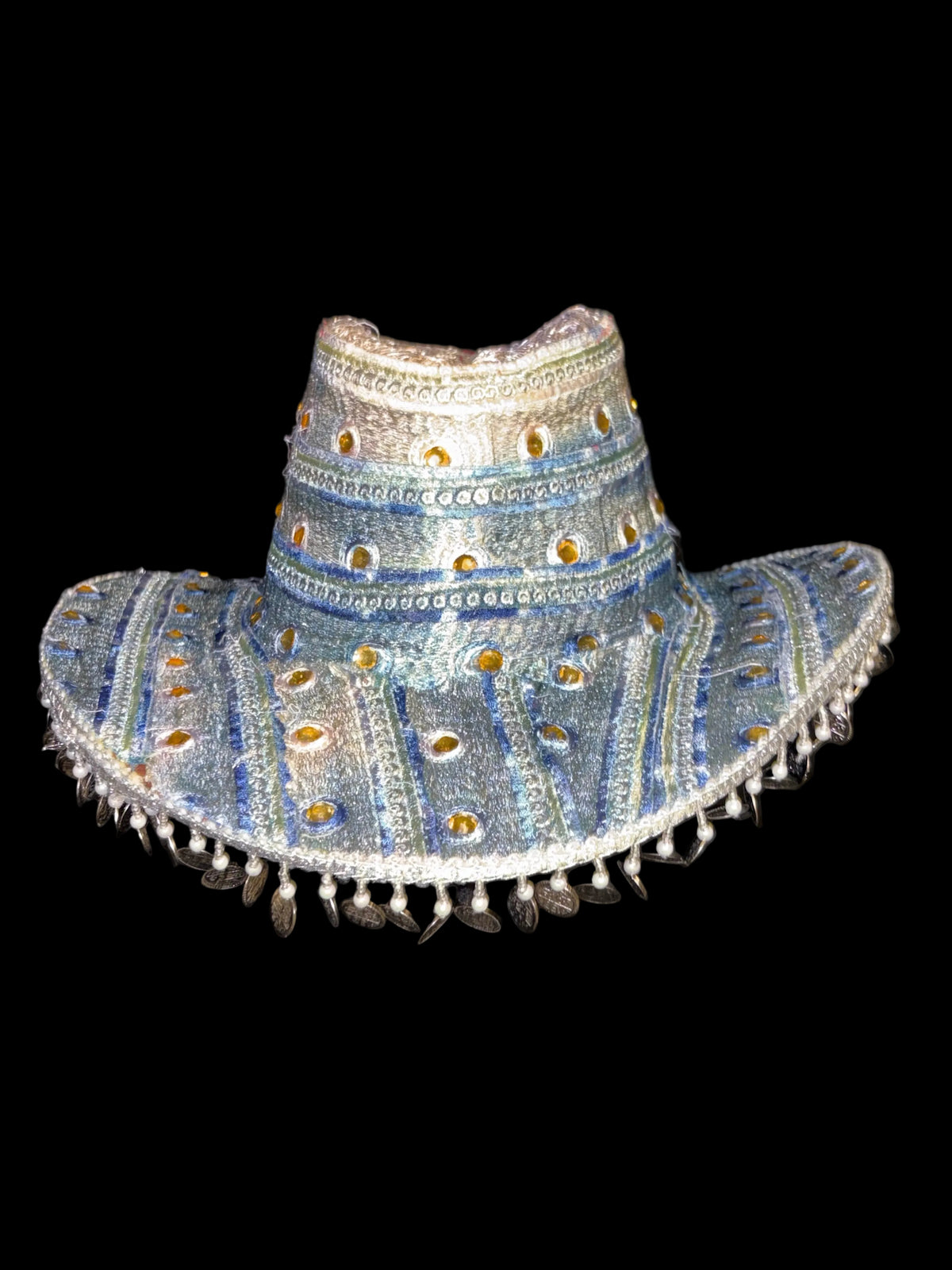 Vintage sari cowboy hat