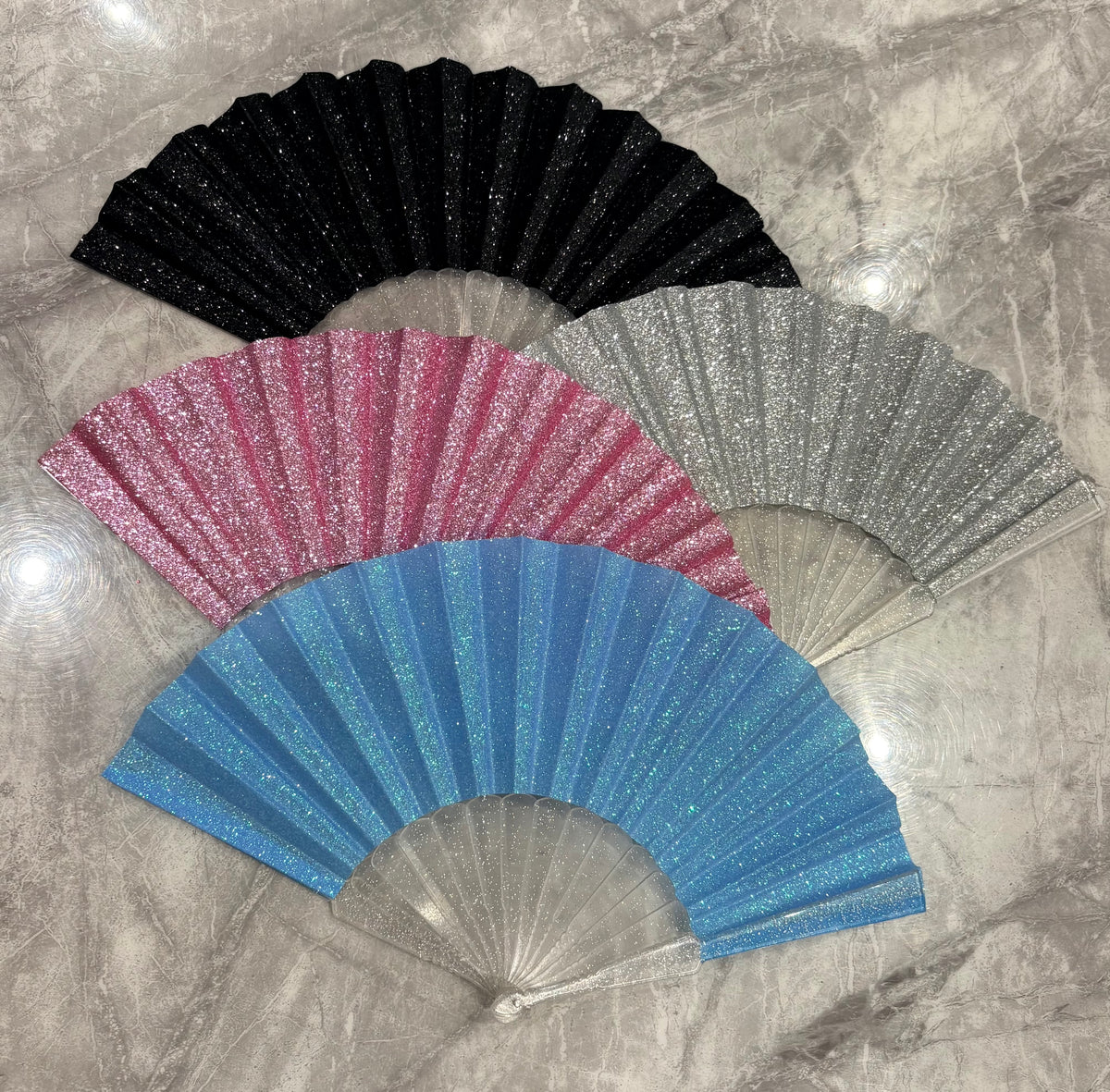 Glitter folding fan