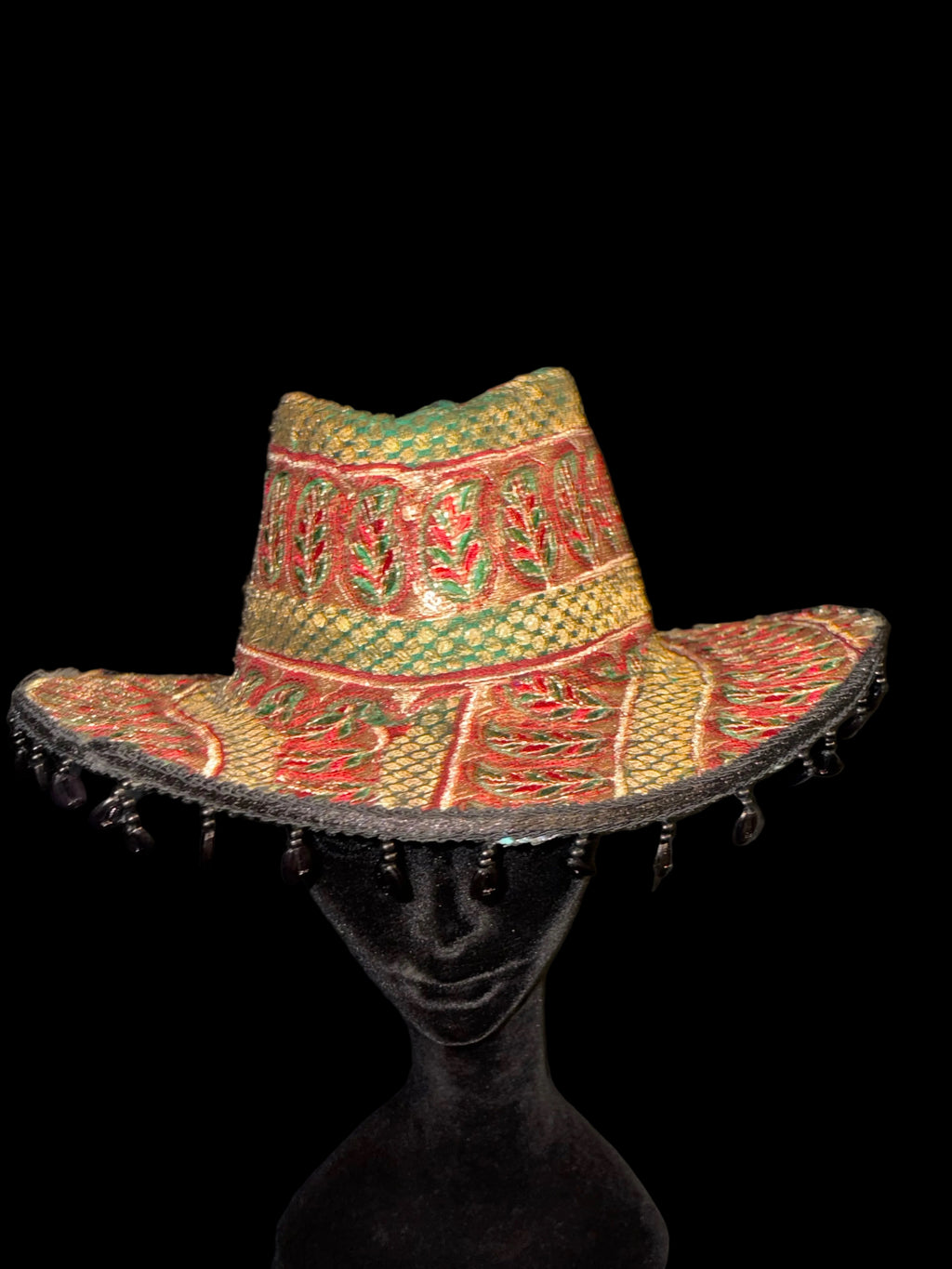 Vintage sari cowboy hat