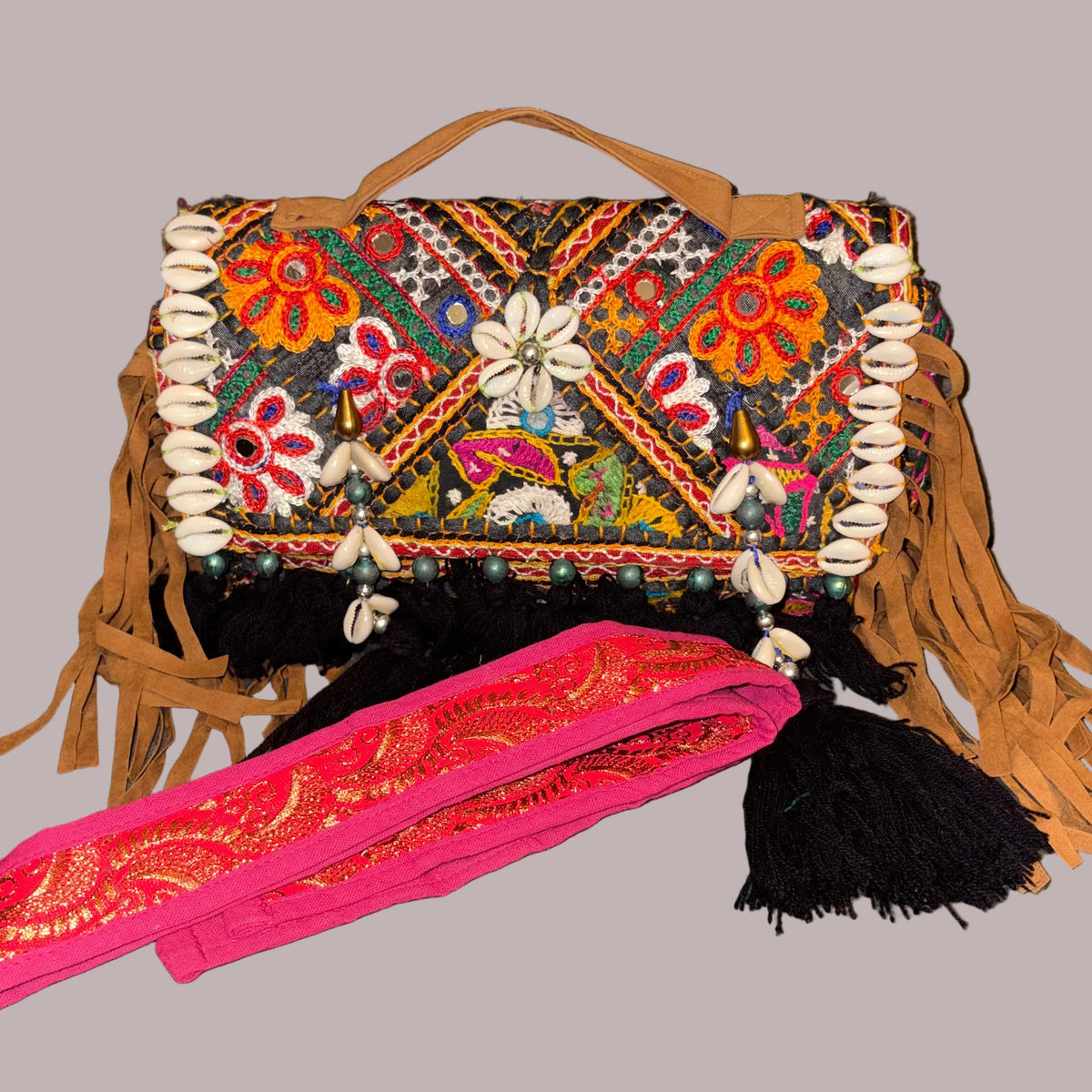 Bohemian Embroidered Fringe Bag