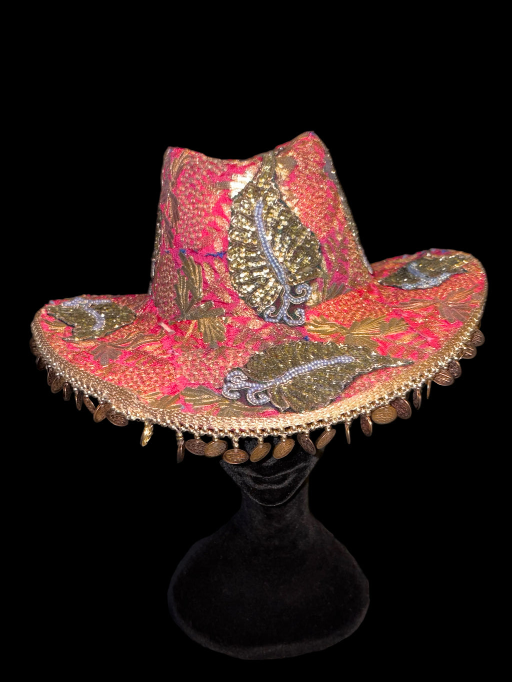 Vintage sari cowboy hat