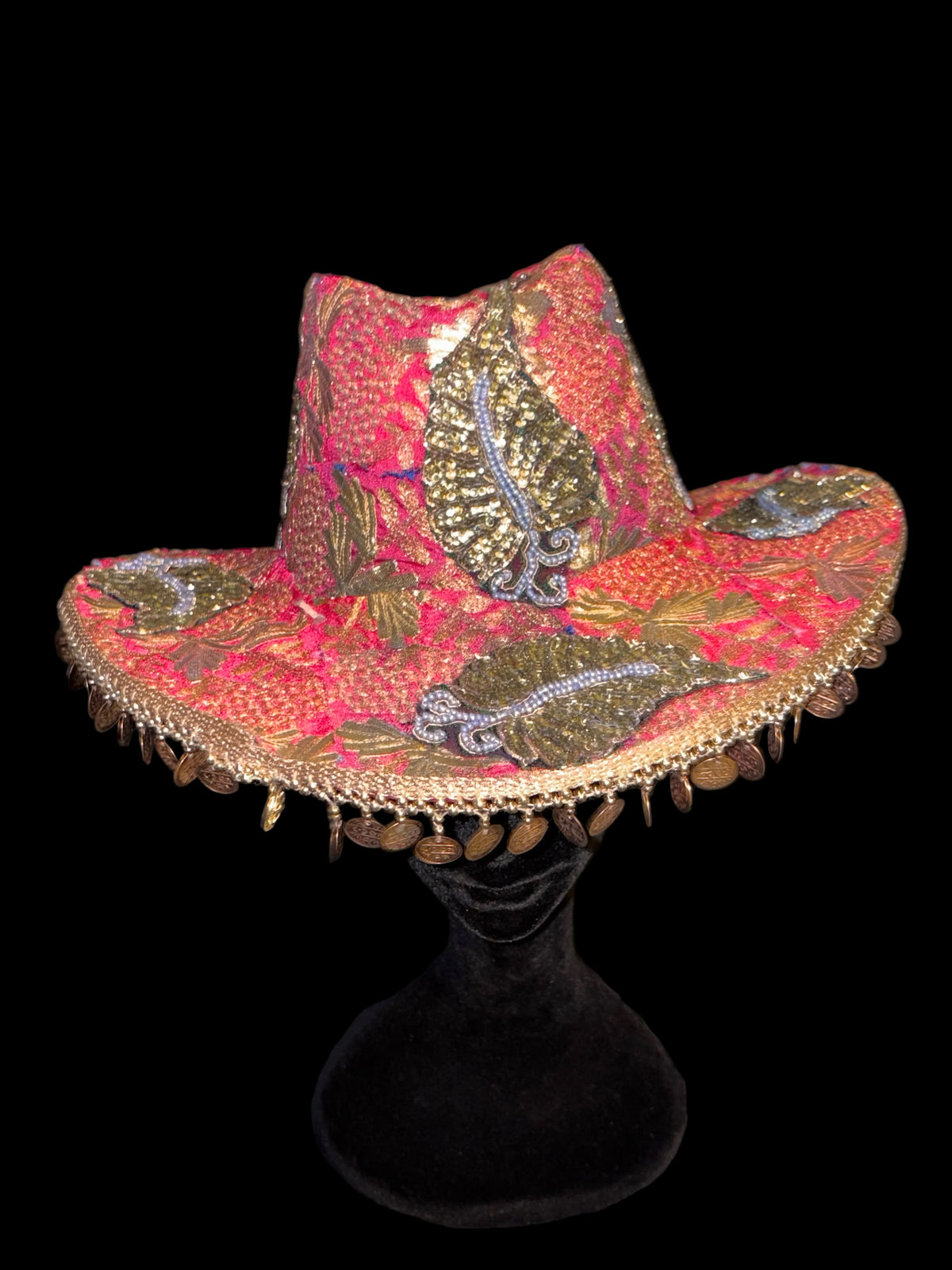Vintage sari cowboy hat