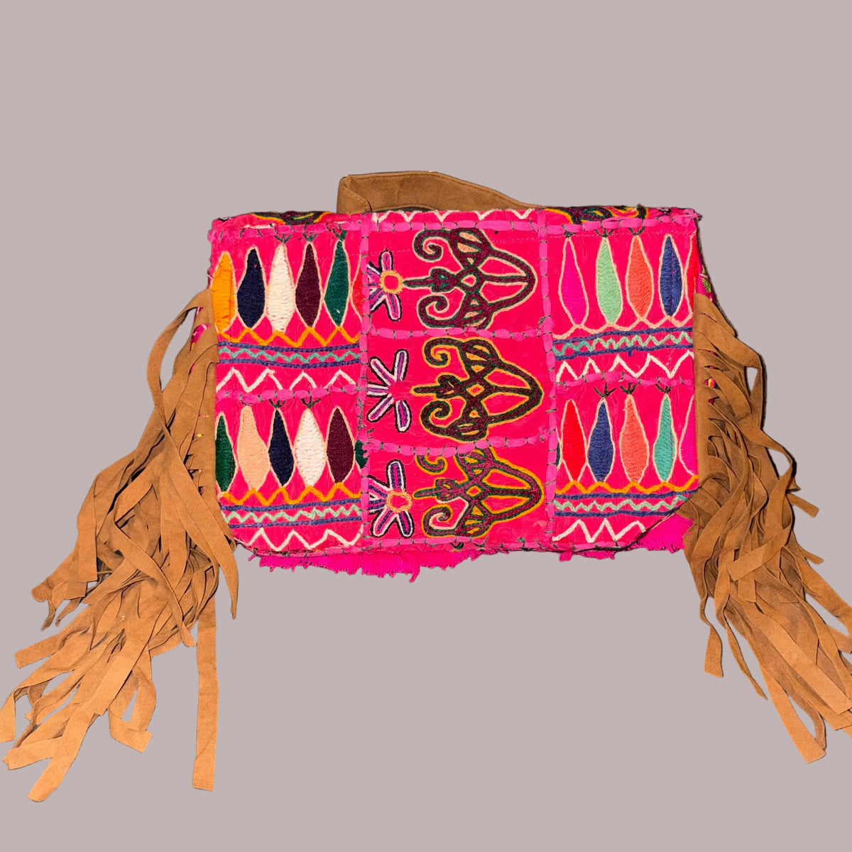 Bohemian Embroidered Fringe Bag