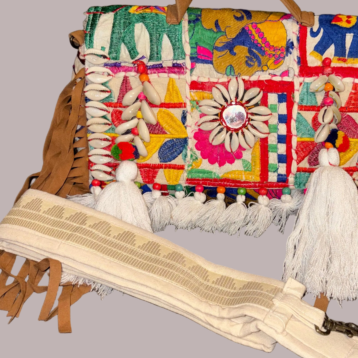 Bohemian Embroidered Fringe Bag