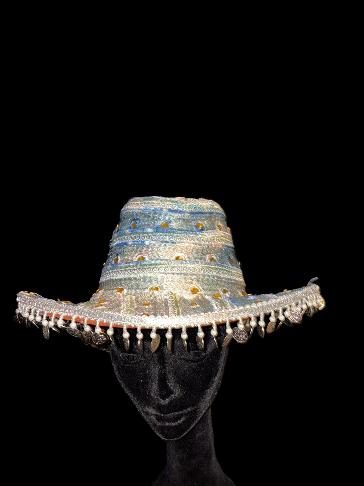 Vintage sari cowboy hat