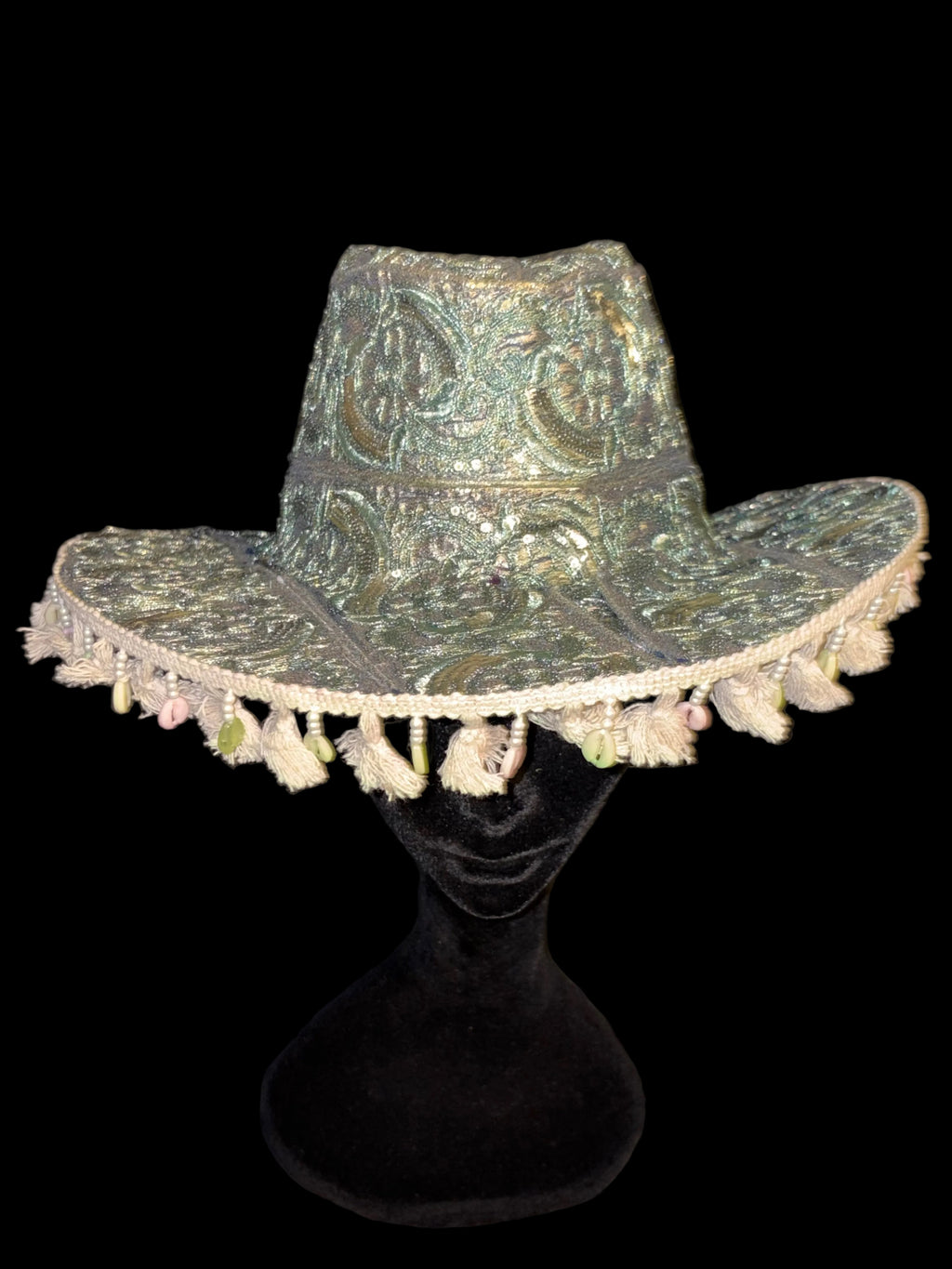 Vintage sari cowboy hat