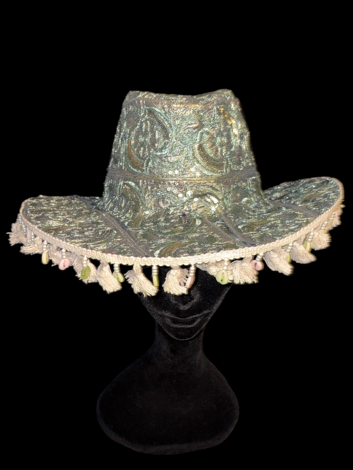 Vintage sari cowboy hat