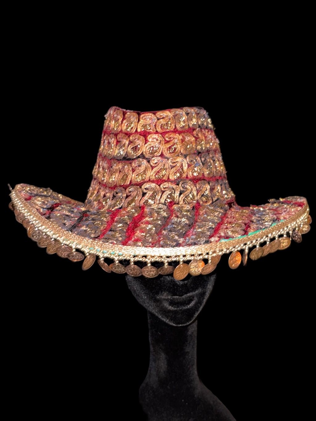 Vintage sari cowboy hat
