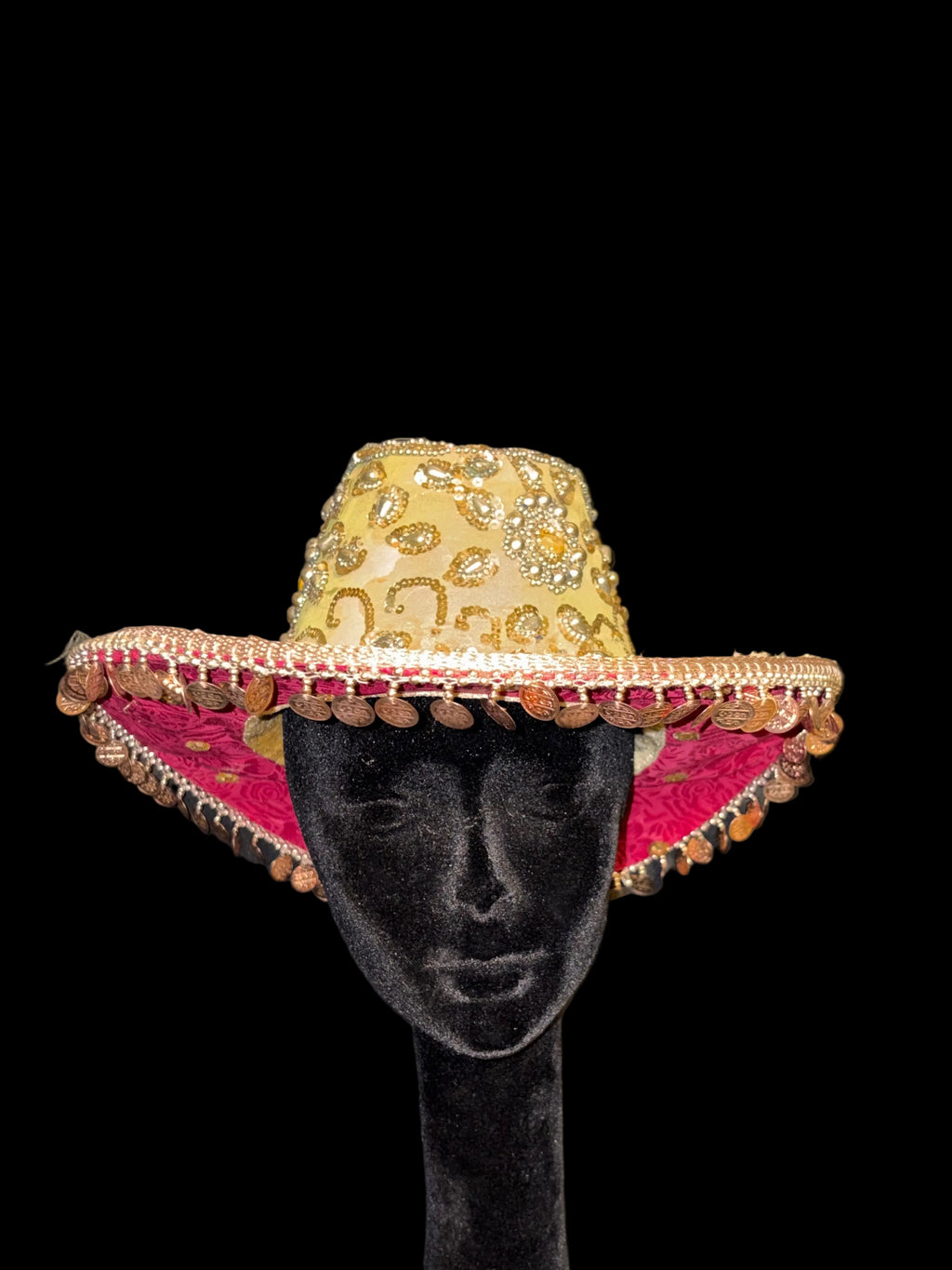 Vintage sari cowboy hat
