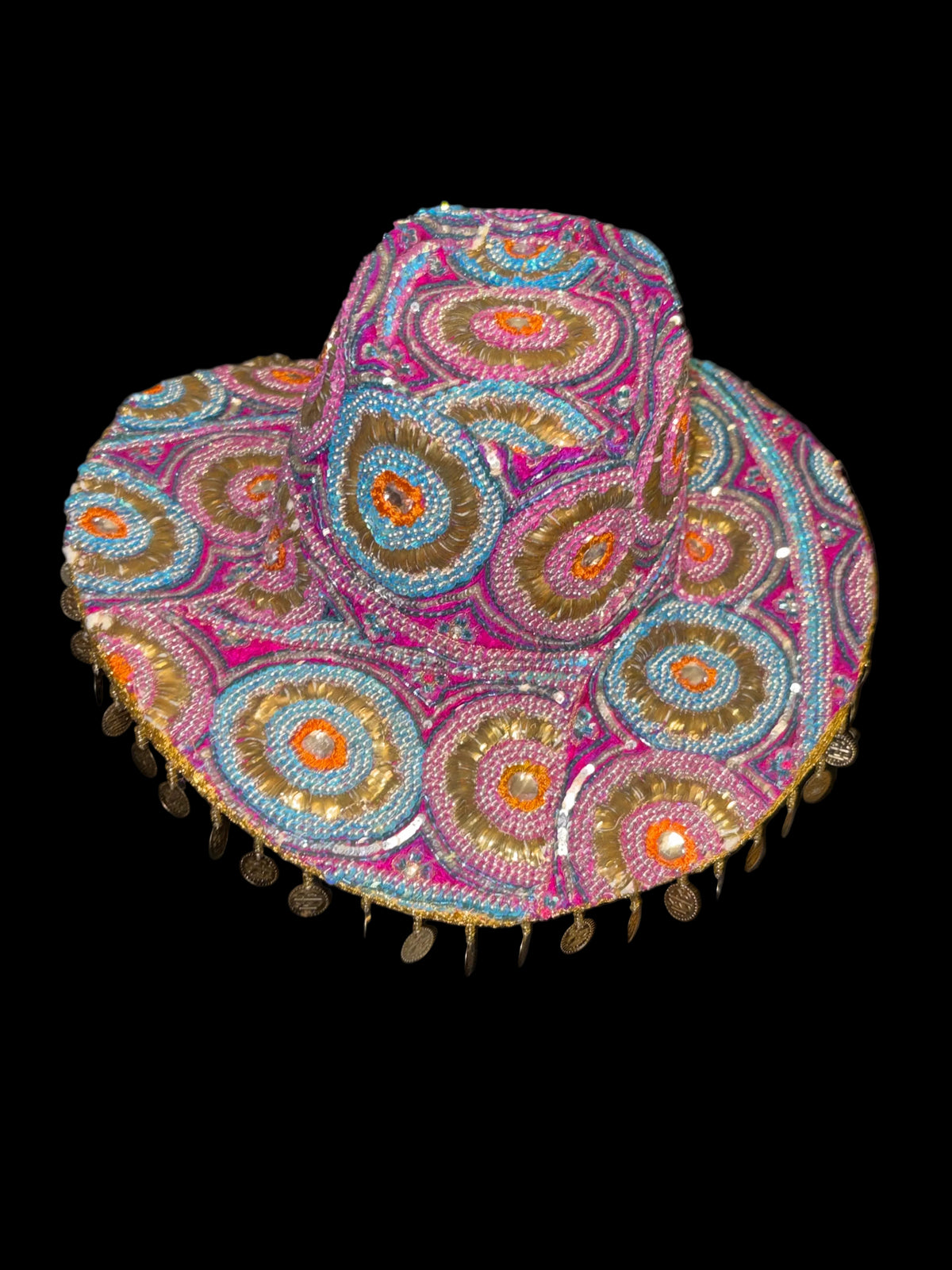 Vintage sari cowboy hat