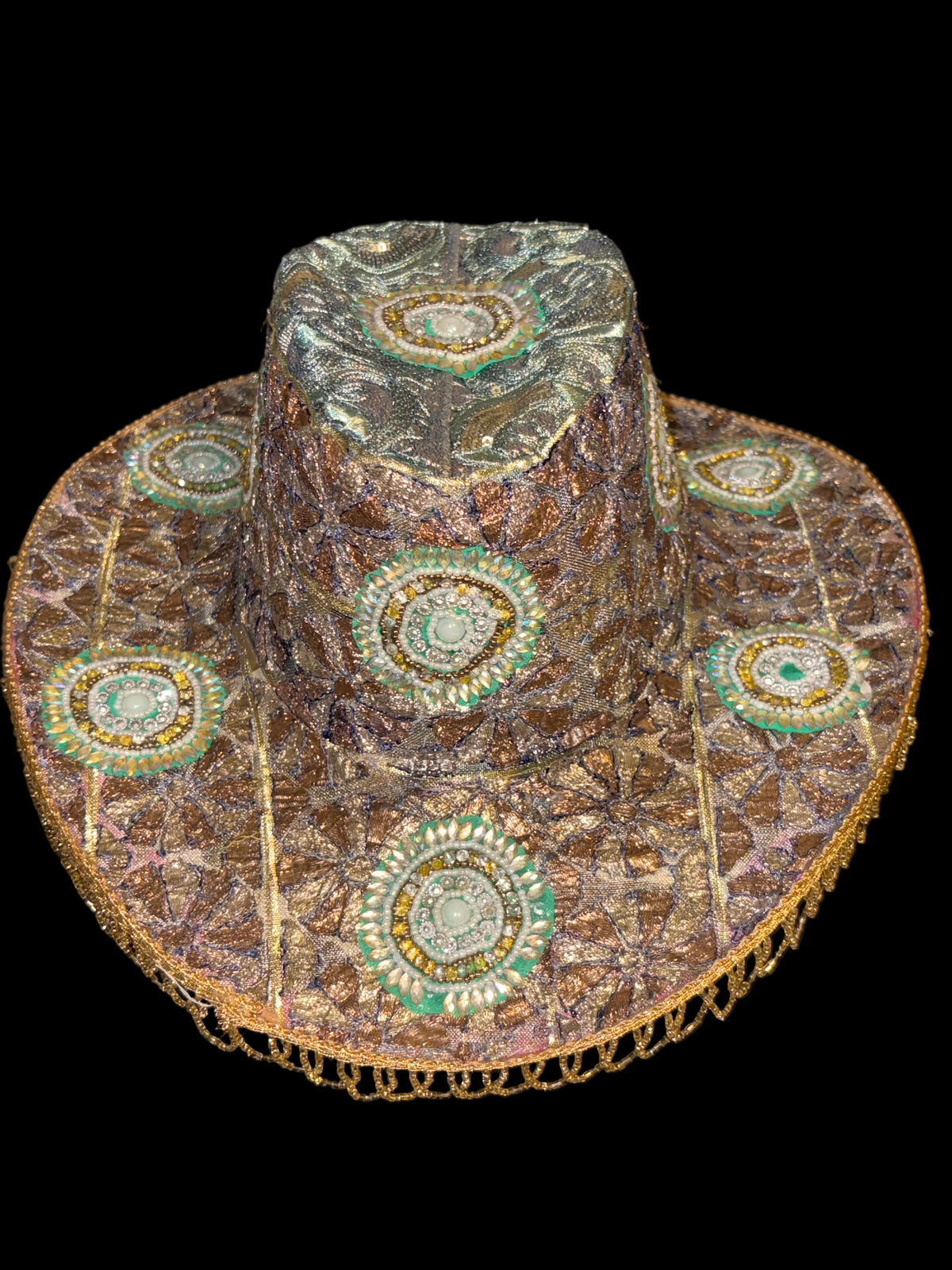 Vintage sari cowboy hat