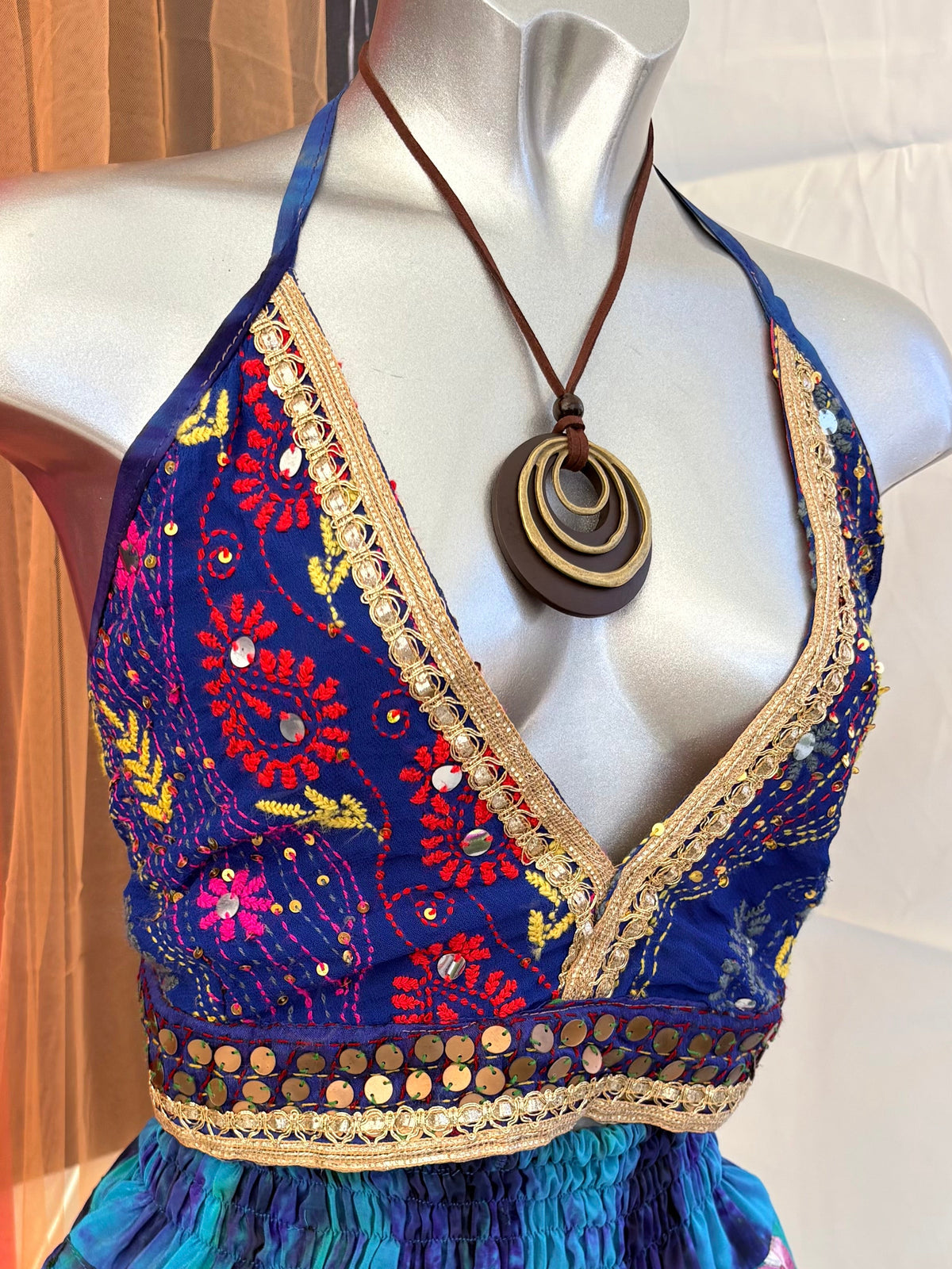 Embellished Vintage Sari Top